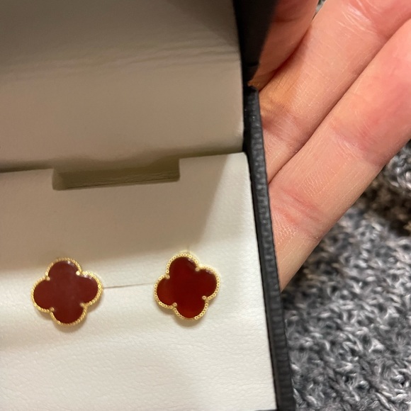 red clover earings 18k gold - Picture 3 of 3